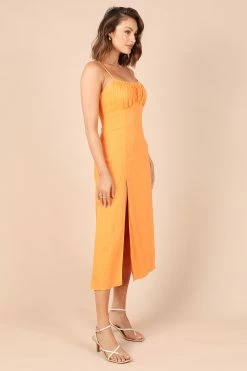 Krystal Midi Dress - Tangerine -Dress Shop petal and pup usa dresses krystal midi dress tangerine 32257854800049