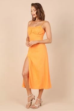 Krystal Midi Dress - Tangerine -Dress Shop petal and pup usa dresses krystal midi dress tangerine 32257854865585