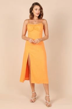 Krystal Midi Dress - Tangerine -Dress Shop petal and pup usa dresses krystal midi dress tangerine 32257854898353