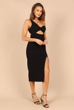 Larlan One Shoulder Dress - Black -Dress Shop petal and pup usa dresses larlan one shoulder dress black 32490330423473