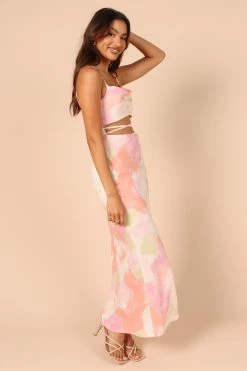 Leeza Cutout Maxi Dress - Peach -Dress Shop petal and pup usa dresses leeza cutout maxi dress peach 32187006845105