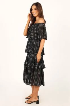 Lilli Tiered Midi Dress - Black White Polka Dot 11 Lilli Tiered Midi Dress - Black White Polka Dot -Dress Shop petal and pup usa dresses lilli tiered midi dress black white polka dot 33810802245809