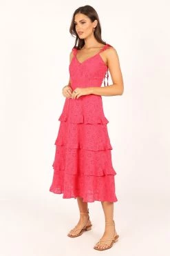 Lillian Midi Dress - Pink -Dress Shop petal and pup usa dresses lillian midi dress pink 33612354551985