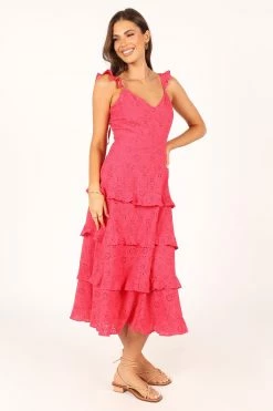Lillian Midi Dress - Pink -Dress Shop petal and pup usa dresses lillian midi dress pink 33612354683057
