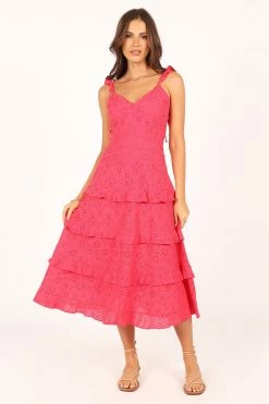 Lillian Midi Dress - Pink -Dress Shop petal and pup usa dresses lillian midi dress pink 33612354715825