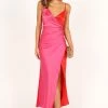 Lipa Colourblock Midi Slip Dress - Pink/Red