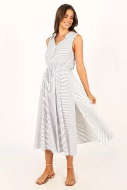 LouLou Midi Dress - White Navy -Dress Shop petal and pup usa dresses loulou midi dress white navy 33757572956337