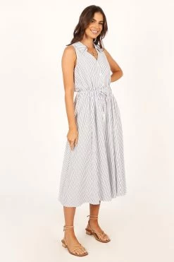 LouLou Midi Dress - White Navy -Dress Shop petal and pup usa dresses loulou midi dress white navy 33757573087409