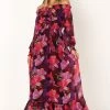Luanne Off Shoulder Maxi Dress - Purple Floral