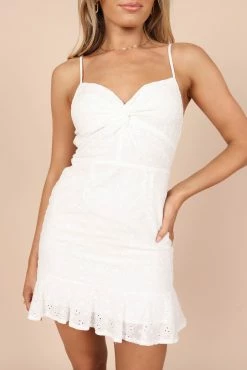 Lulani Eyelet Frill Mini Dress - White