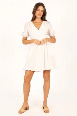 Lulee Mini Dress - White -Dress Shop petal and pup usa dresses lulee mini dress white 33612351799473