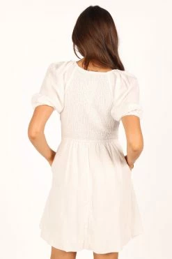 Lulee Mini Dress - White -Dress Shop petal and pup usa dresses lulee mini dress white 33612351930545