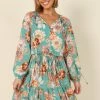 Madalin Mini Dress - Teal Floral