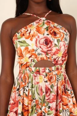 Madeira Dress - Orange Floral -Dress Shop petal and pup usa dresses madeira dress orange floral 32045298090161