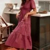 Madelyn Tiered Maxi Dress - Berry