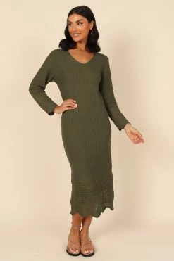 Maggie Crochet Midi Dress - Emerald -Dress Shop petal and pup usa dresses maggie crochet midi dress emerald 32020568211633