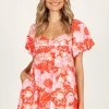 Maggie Mini Dress - Pink/Red Floral