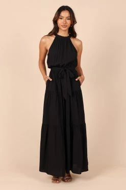 Makayla Halter Maxi Dress - Black