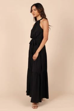 Makayla Halter Maxi Dress - Black -Dress Shop petal and pup usa dresses makayla halter maxi dress black 32257853653169