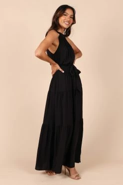 Makayla Halter Maxi Dress - Black -Dress Shop petal and pup usa dresses makayla halter maxi dress black 32257853718705