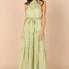 Makayla Halter Maxi Dress - Green Spot