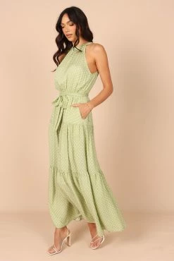 Makayla Halter Maxi Dress - Green Spot -Dress Shop petal and pup usa dresses makayla halter maxi dress green spot 32181961588913