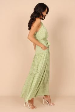 Makayla Halter Maxi Dress - Green Spot -Dress Shop petal and pup usa dresses makayla halter maxi dress green spot 32181961621681