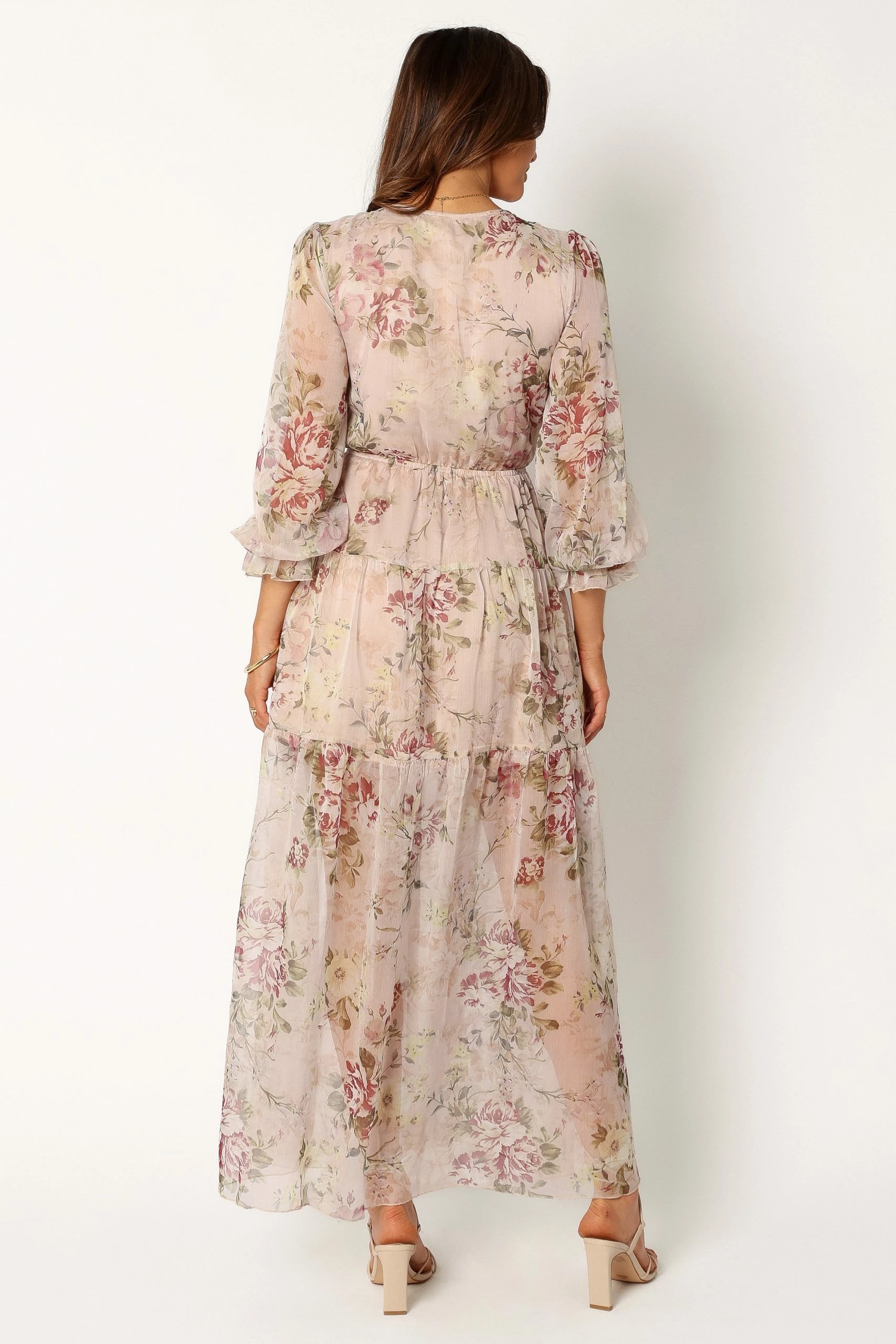 Maria Long Sleeve Maxi Dress - Cream 4 Maria Long Sleeve Maxi Dress - Cream - Image 4