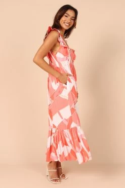 Mariapia Frill Midi Dress - Red -Dress Shop petal and pup usa dresses mariapia frill midi dress red 32317550919857