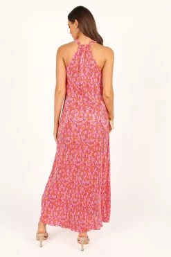 Melody Plisse Halter Maxi Dress - Hot Pink -Dress Shop petal and pup usa dresses melody plisse halter maxi dress hot pink 33559100653745