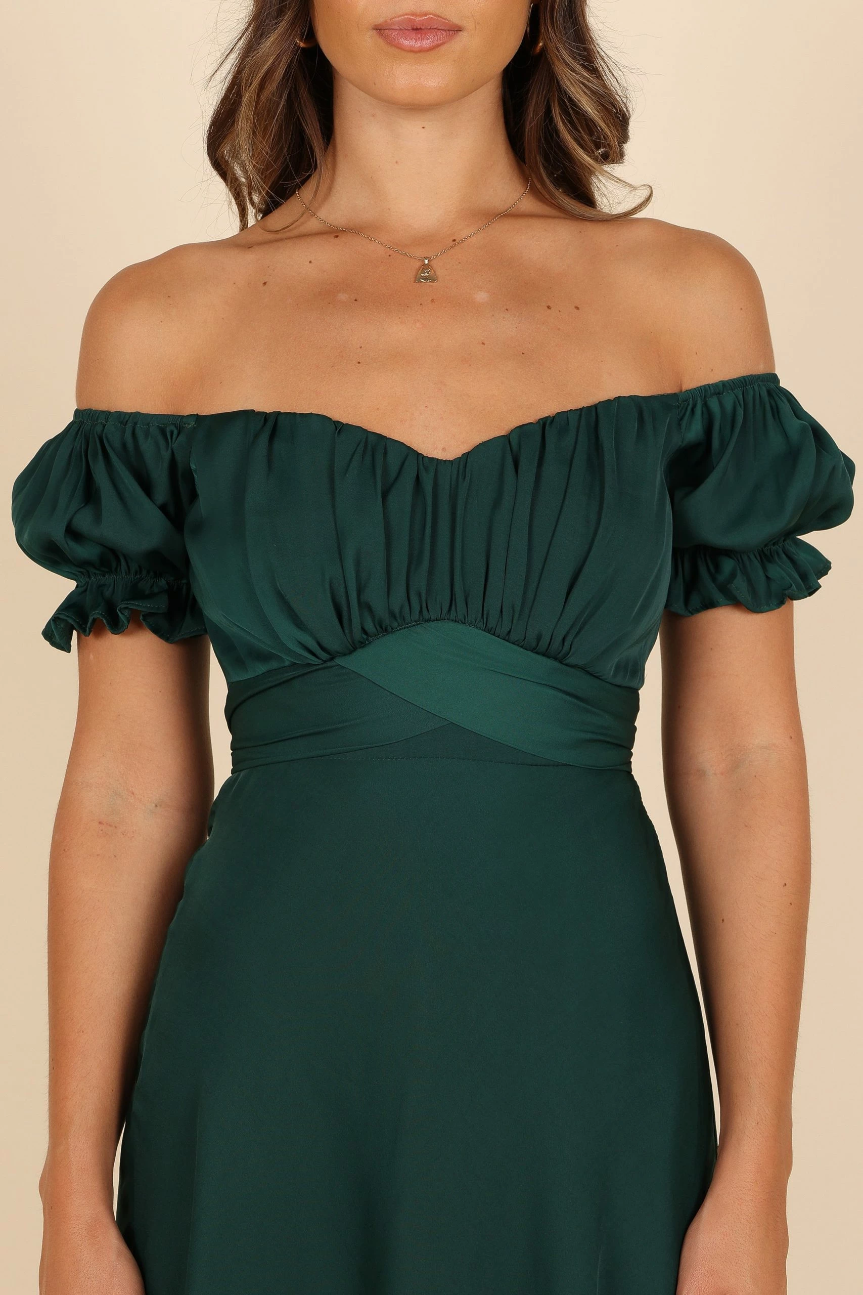 Mickenna Sweetheart Frill Midi Dress - Emerald 2 Mickenna Sweetheart Frill Midi Dress - Emerald - Image 2