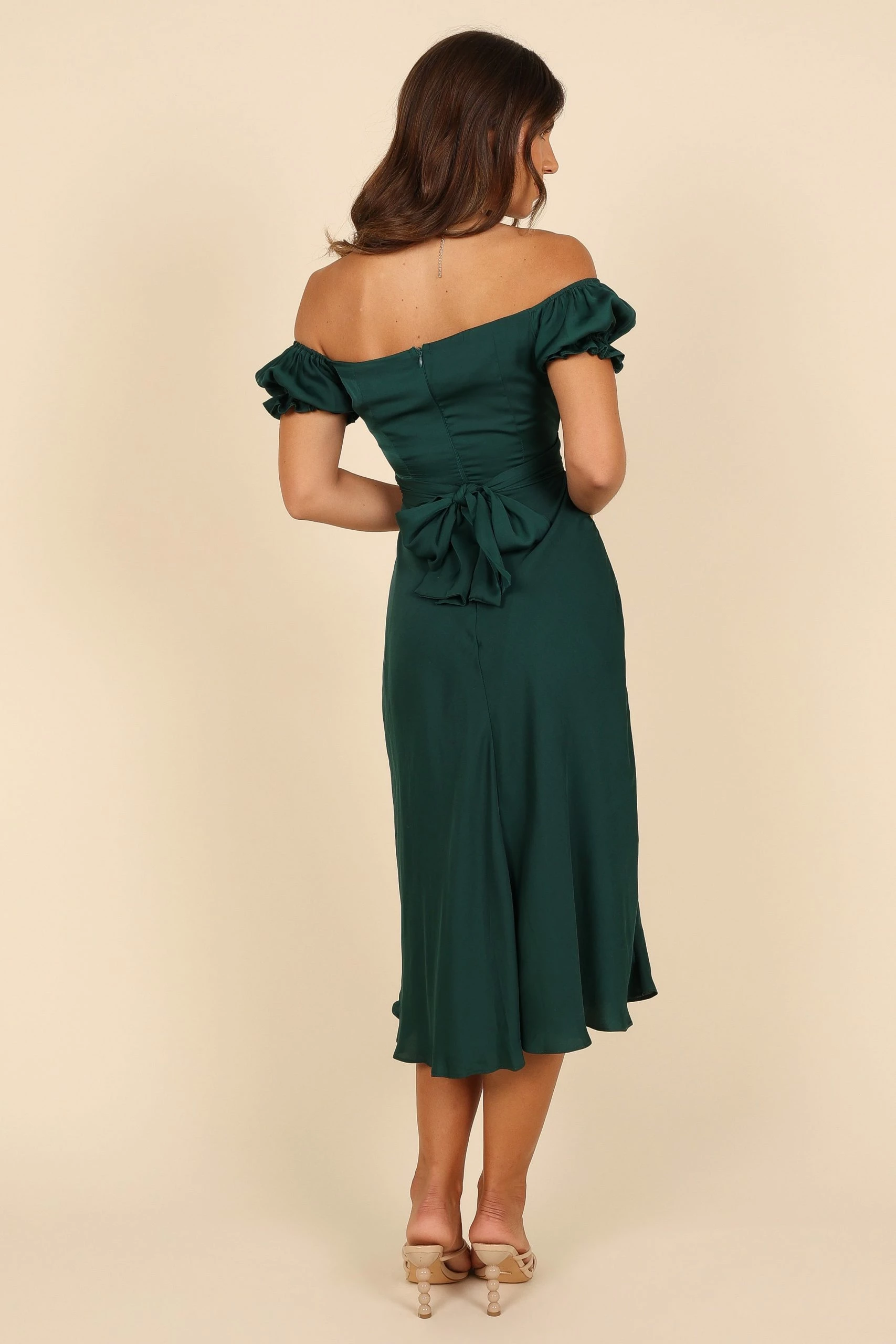 Mickenna Sweetheart Frill Midi Dress - Emerald 3 Mickenna Sweetheart Frill Midi Dress - Emerald - Image 3