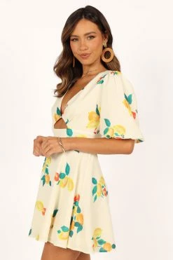 Mikaela Mini Dress - Lemon Print -Dress Shop petal and pup usa dresses mikaela mini dress lemon print 33643503648945