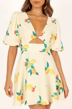 Mikaela Mini Dress - Lemon Print -Dress Shop petal and pup usa dresses mikaela mini dress lemon print 33643503747249