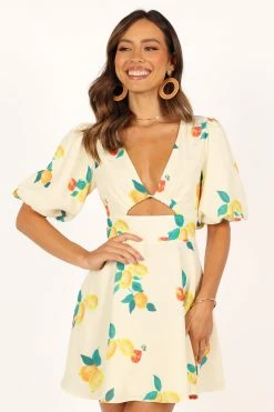 Mikaela Mini Dress - Lemon Print -Dress Shop petal and pup usa dresses mikaela mini dress lemon print 33643503780017