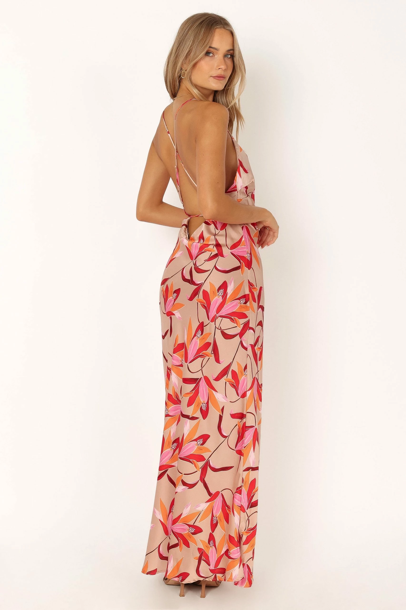 Mila Maxi Dress - Coral Print 3 Mila Maxi Dress - Coral Print - Image 3