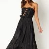 Mila Strapless Midi Dress - Black