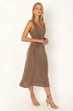 Minia Midi Dress - Wood -Dress Shop petal and pup usa dresses minia midi dress wood 34024226488497