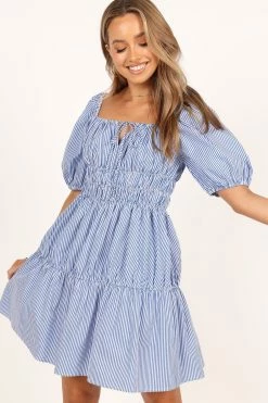 Minne Mini Dress - Blue Stripe 10 Minne Mini Dress - Blue Stripe -Dress Shop petal and pup usa dresses minne mini dress blue stripe 33488436396209