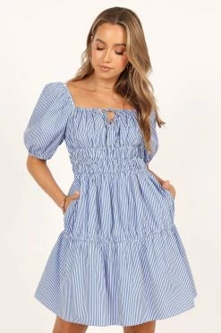 Minne Mini Dress - Blue Stripe 12 Minne Mini Dress - Blue Stripe -Dress Shop petal and pup usa dresses minne mini dress blue stripe 33488436461745