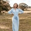 Monday Long Sleeve Maxi Knit Dress - Blue