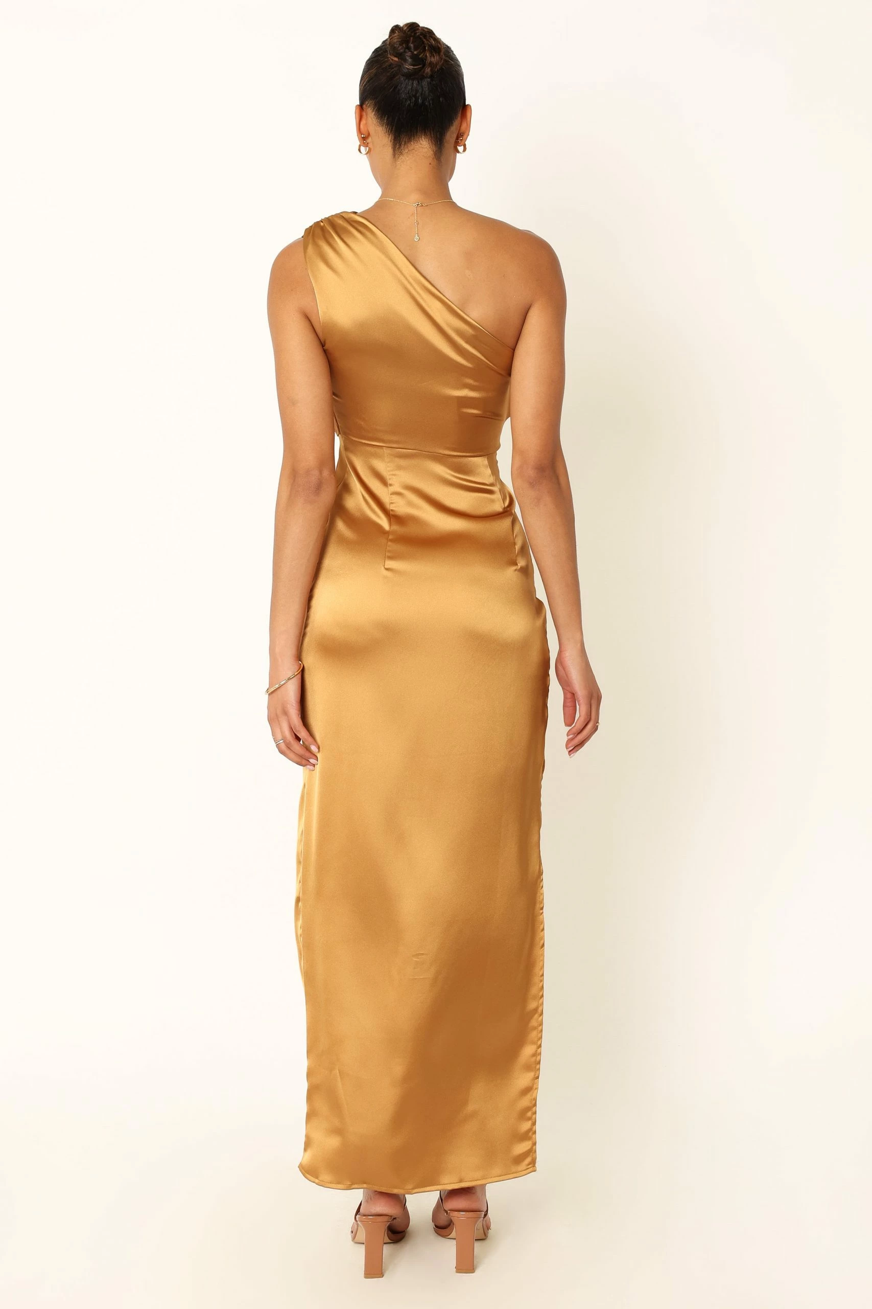 Nadia One Shoulder Maxi Dress - Bronze 5 Nadia One Shoulder Maxi Dress - Bronze - Image 5