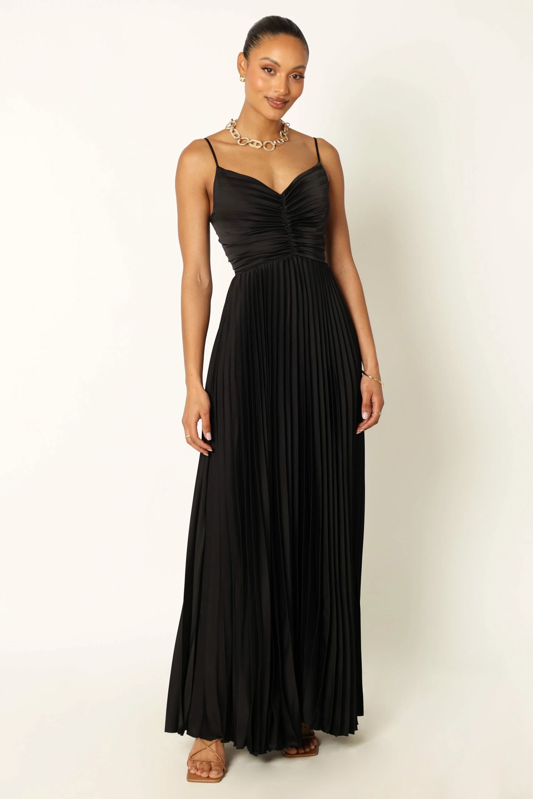 Naira Pleated Maxi Dress - Black 2 Naira Pleated Maxi Dress - Black - Image 2