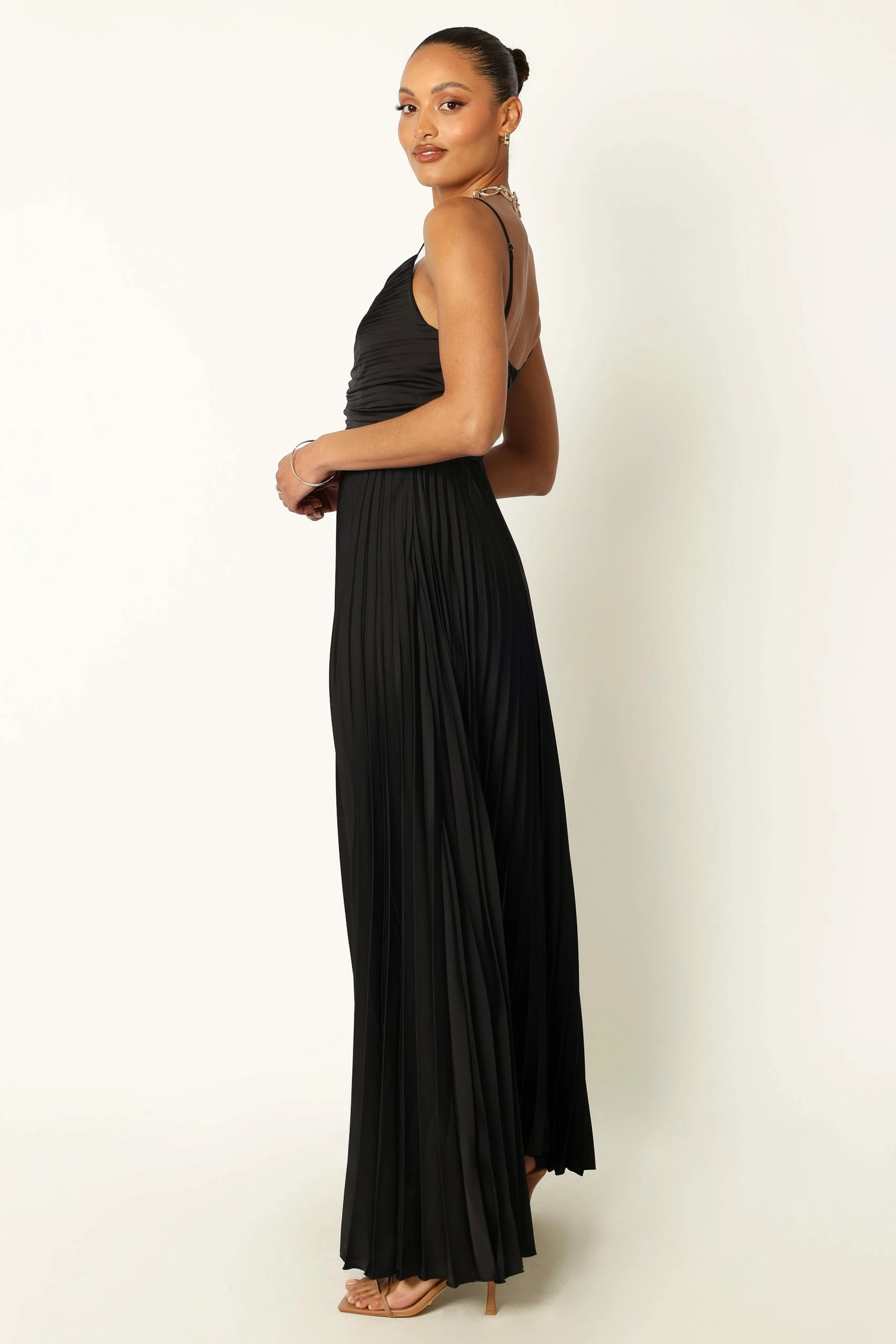 Naira Pleated Maxi Dress - Black 5 Naira Pleated Maxi Dress - Black - Image 5