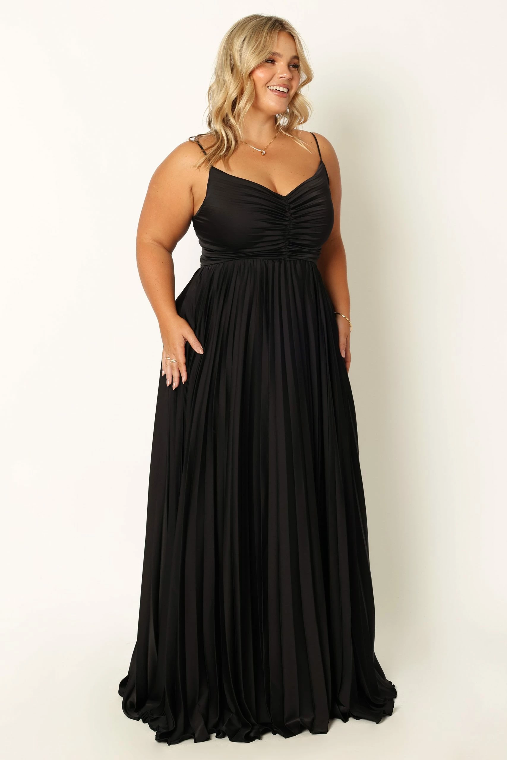 Naira Pleated Maxi Dress - Black 9 Naira Pleated Maxi Dress - Black - Image 9