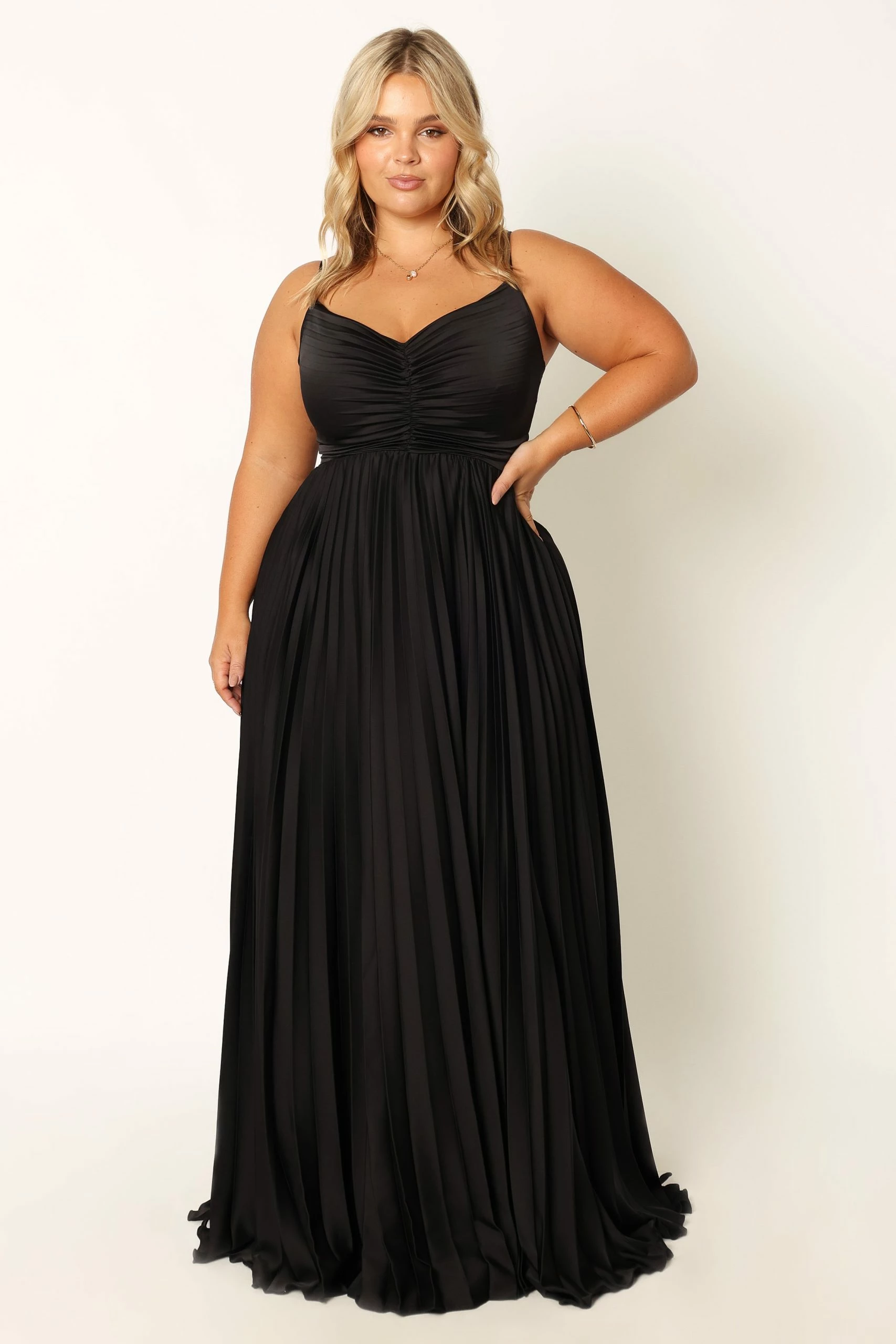 Naira Pleated Maxi Dress - Black 11 Naira Pleated Maxi Dress - Black - Image 11