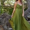 Naira Pleated Maxi Dress - Palm Green