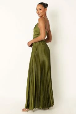 Naira Pleated Maxi Dress - Palm Green -Dress Shop petal and pup usa dresses naira pleated maxi dress palm green 33968174727345