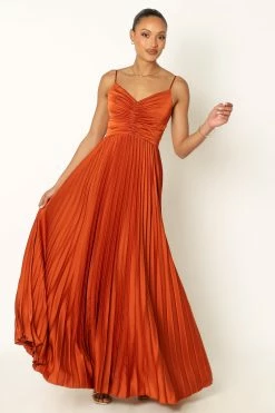 Naira Pleated Maxi Dress - Sunset Orange 19 Naira Pleated Maxi Dress - Sunset Orange -Dress Shop petal and pup usa dresses naira pleated maxi dress sunset orange 33968184590513