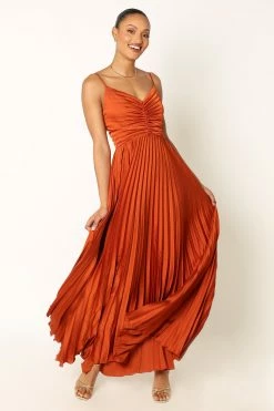 Naira Pleated Maxi Dress - Sunset Orange 20 Naira Pleated Maxi Dress - Sunset Orange -Dress Shop petal and pup usa dresses naira pleated maxi dress sunset orange 33968184623281